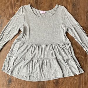 Pink Lily grey peplum top